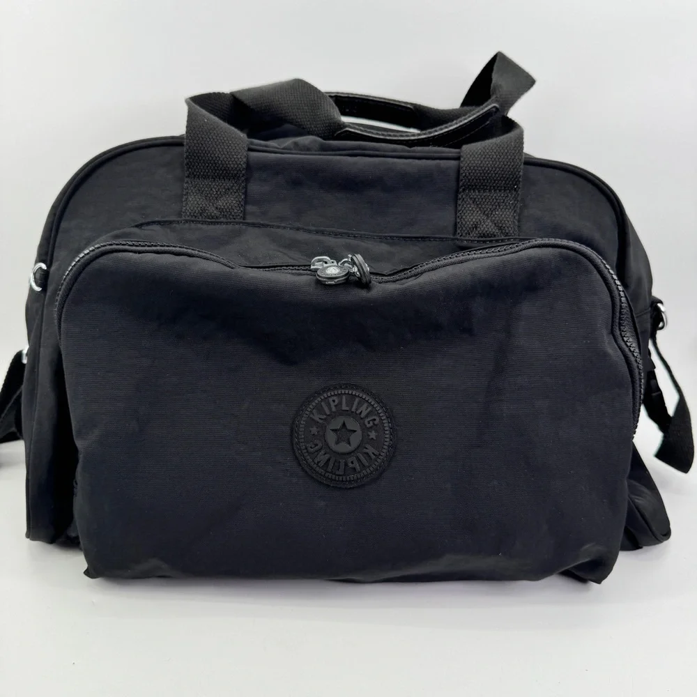 2Pc Kipling Beis Diaper Bag Changing Pad Camama Extra Large‎ Satchel Black